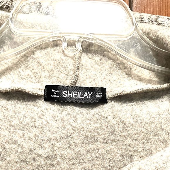 NWOT Sheilay Grey Marle  BOSS LADY 5 Snap  Pullover Hoodie w/Raglan sleeves - Picture 7 of 8